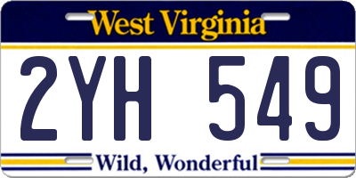 WV license plate 2YH549