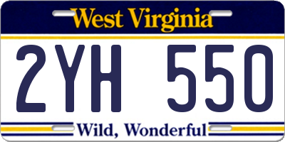 WV license plate 2YH550