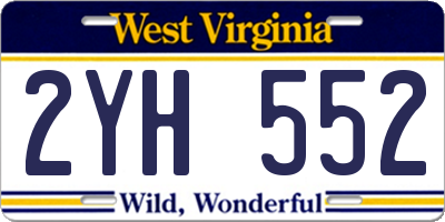 WV license plate 2YH552