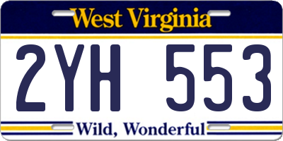 WV license plate 2YH553