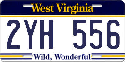 WV license plate 2YH556