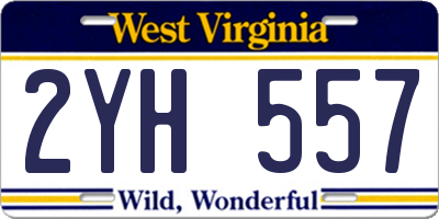 WV license plate 2YH557