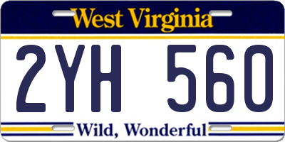 WV license plate 2YH560