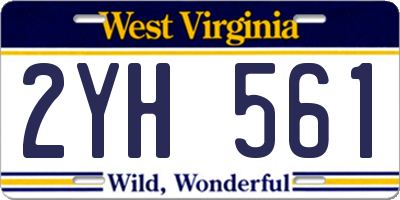 WV license plate 2YH561