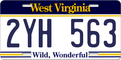 WV license plate 2YH563