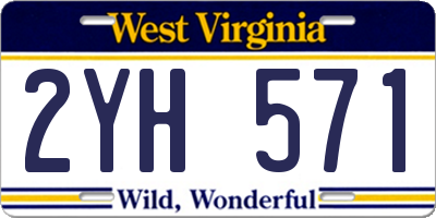 WV license plate 2YH571
