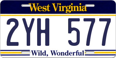 WV license plate 2YH577