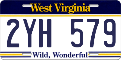 WV license plate 2YH579