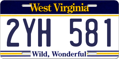 WV license plate 2YH581