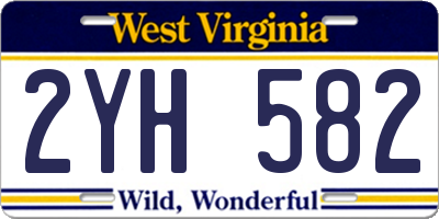 WV license plate 2YH582