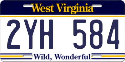 WV license plate 2YH584