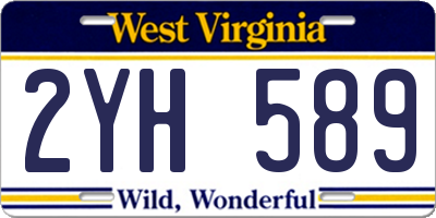 WV license plate 2YH589