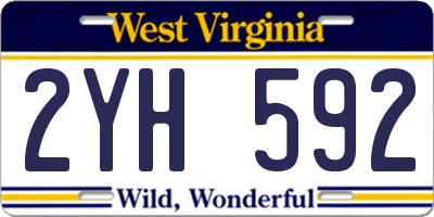 WV license plate 2YH592