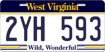 WV license plate 2YH593