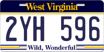 WV license plate 2YH596