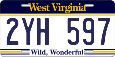WV license plate 2YH597