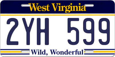 WV license plate 2YH599