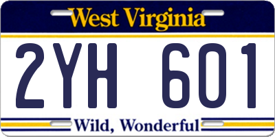 WV license plate 2YH601