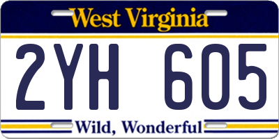 WV license plate 2YH605