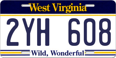 WV license plate 2YH608