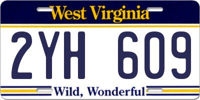 WV license plate 2YH609