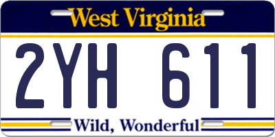 WV license plate 2YH611