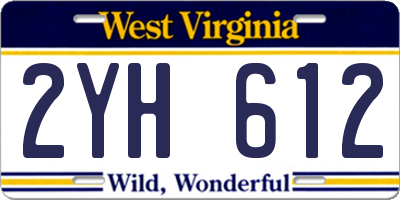 WV license plate 2YH612