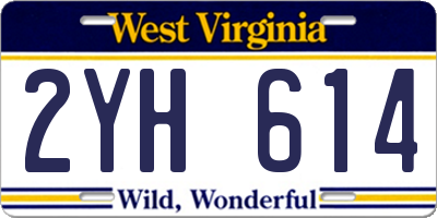 WV license plate 2YH614