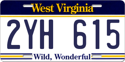 WV license plate 2YH615