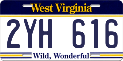 WV license plate 2YH616