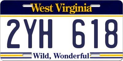 WV license plate 2YH618