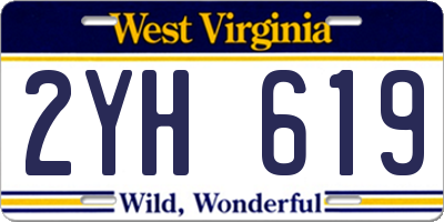 WV license plate 2YH619