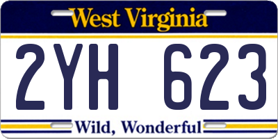 WV license plate 2YH623
