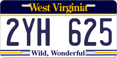 WV license plate 2YH625