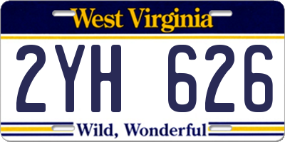 WV license plate 2YH626