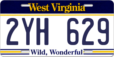 WV license plate 2YH629