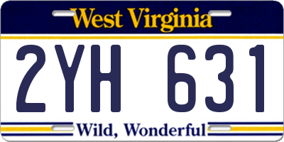 WV license plate 2YH631
