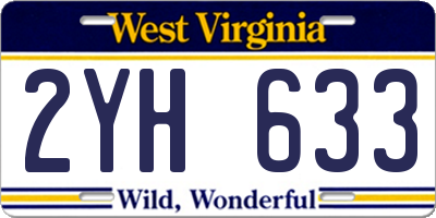 WV license plate 2YH633