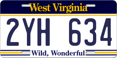 WV license plate 2YH634