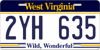 WV license plate 2YH635