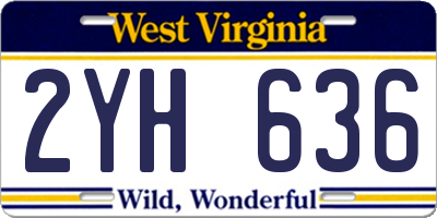 WV license plate 2YH636