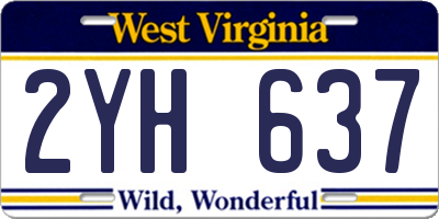 WV license plate 2YH637