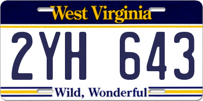 WV license plate 2YH643