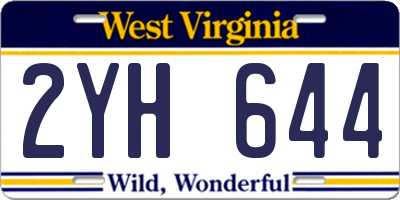 WV license plate 2YH644