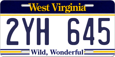 WV license plate 2YH645