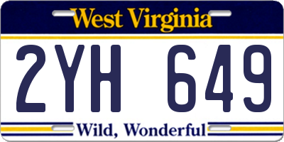 WV license plate 2YH649