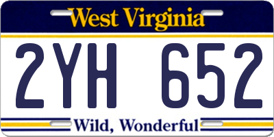 WV license plate 2YH652