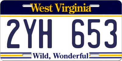 WV license plate 2YH653
