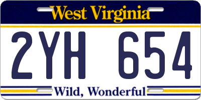 WV license plate 2YH654