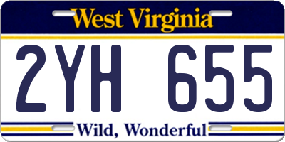 WV license plate 2YH655